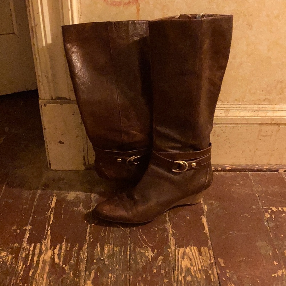 Thigh high leather boots size 11
